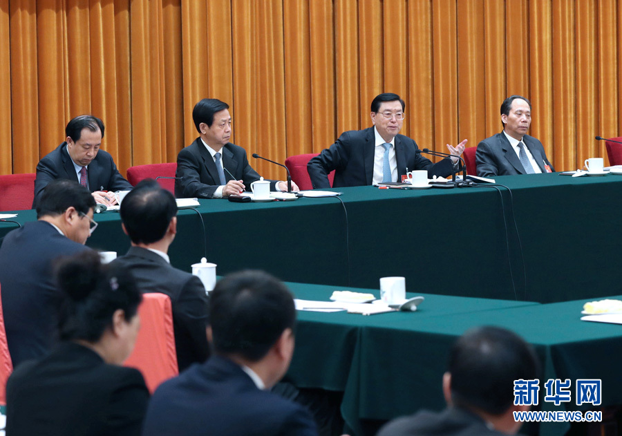 習(xí)近平李克強張德江俞正聲劉云山張高麗分別參加全國人大會議一些代表團審議