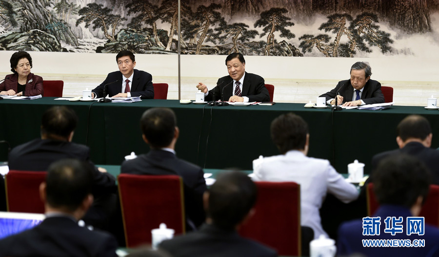 習(xí)近平李克強張德江俞正聲劉云山張高麗分別參加全國人大會議一些代表團審議