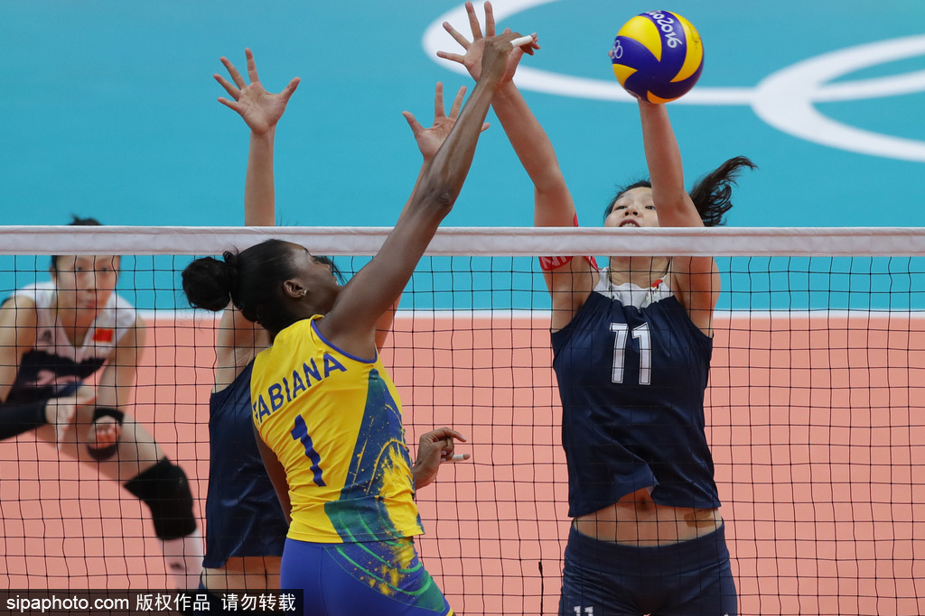 里約奧運會第11日：女子排球1/4決賽 巴西VS中國