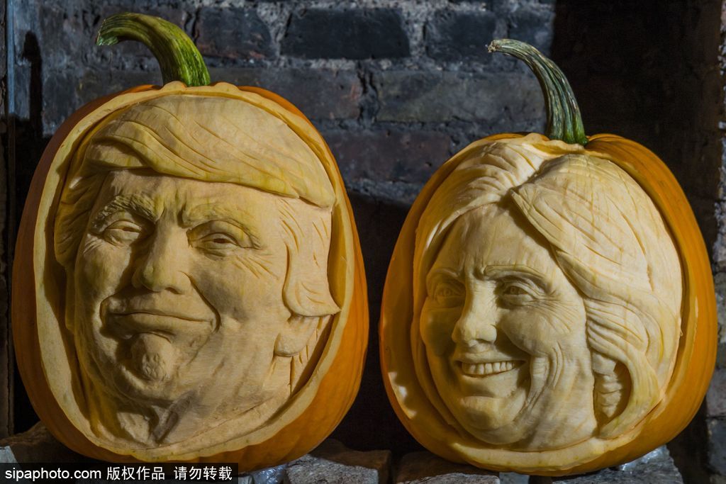 當美國大選遇上萬圣節 盤點節日期間的“特朗普希拉里”