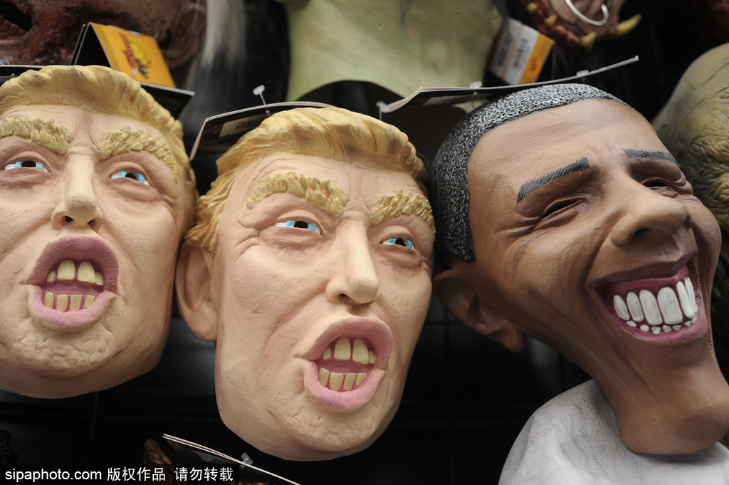 當(dāng)美國大選遇上萬圣節(jié) 盤點節(jié)日期間的“特朗普希拉里”