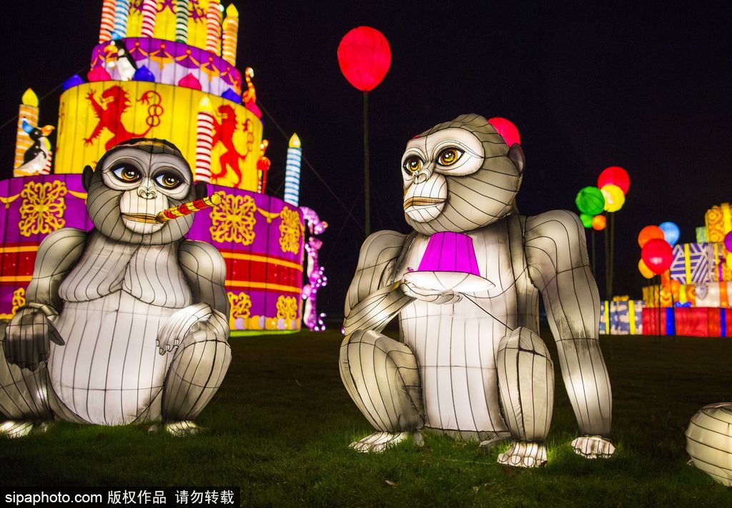 英國超大規(guī)模中國巨型燈籠會(huì) 豐富動(dòng)物造型燈飾亮相