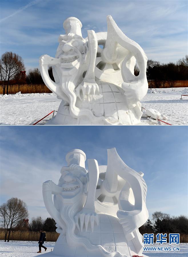 雪博會(huì)雪雕：從“精致”美到“抽象”美