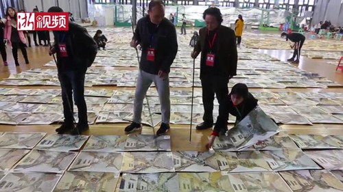 畫卷鋪滿體育館 中國美院招生閱卷“畫海”令人震撼