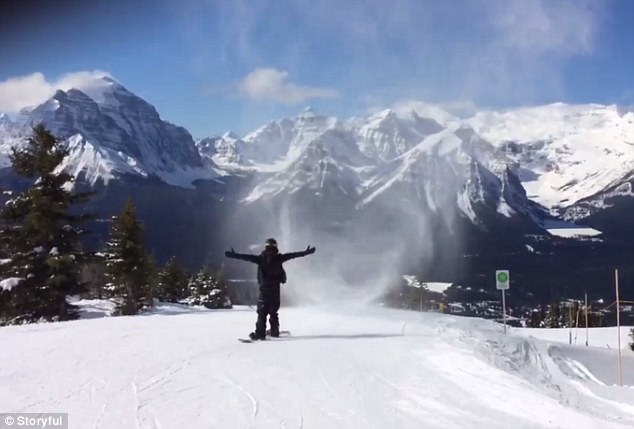 神奇！滑雪者穿過罕見雪龍卷瞬間“消失”