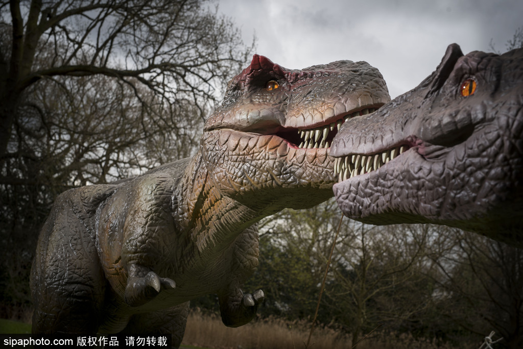 再現侏羅紀王國 倫敦奧斯特利公園舉辦互動恐龍模型展