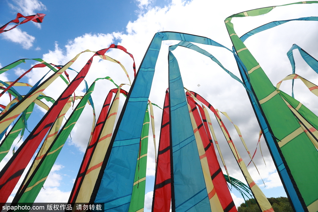 俄羅斯莫斯科舉行風箏節 五彩繽紛點綴藍天