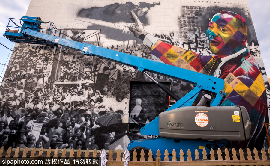 美國萊克沃思街頭繪畫藝術節(jié) 各國藝術家齊聚大展身手