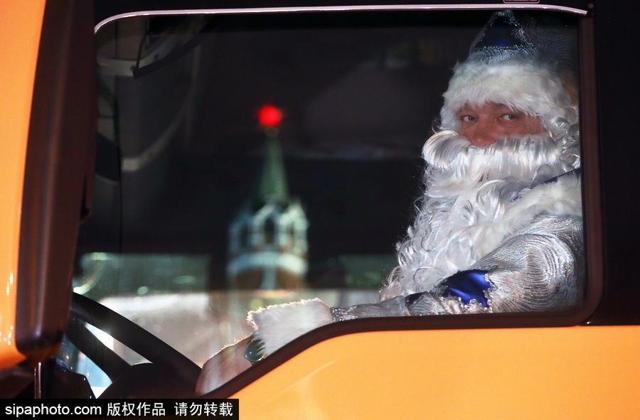 迎接圣誕節！ 巨型圣誕樹搭乘卡車運抵克里姆林宮