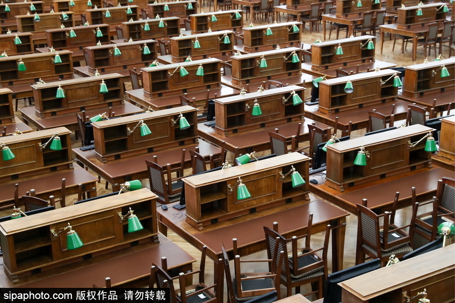 整齊劃一充滿藝術氣息 俄羅斯國立圖書館閱讀室翻新