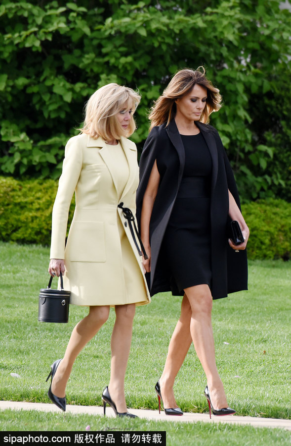 美法第一夫人同框！高貴氣質(zhì)不相上下