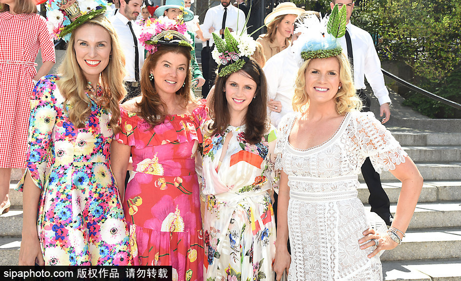 紐約中央公園舉辦“帽子午宴” 一睹美人風采