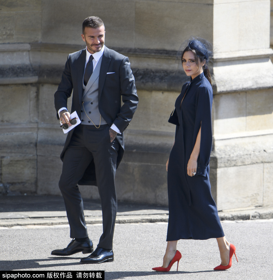 哈里王子大婚現場名流云集 貝克漢姆夫婦盛裝亮相