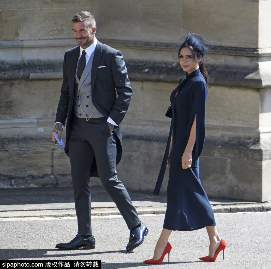 哈里王子大婚現(xiàn)場名流云集 貝克漢姆夫婦盛裝亮相