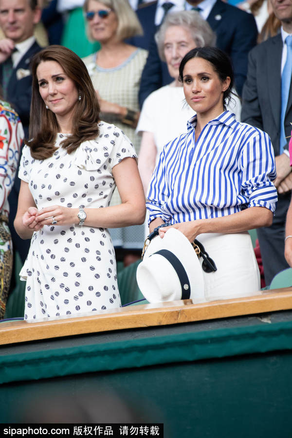 凱特、梅根兩位王妃同框亮相溫網觀戰 氣質優雅