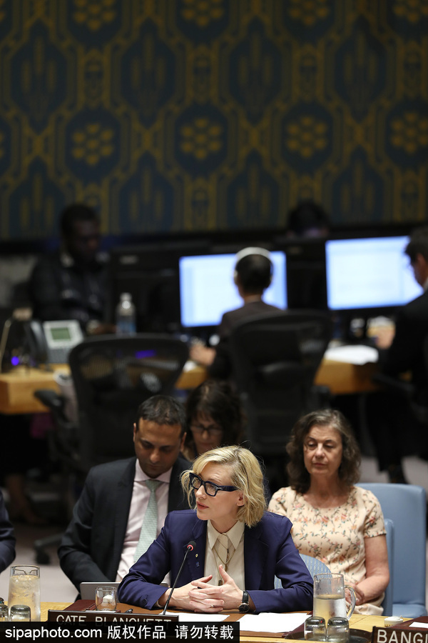 大魔王氣場超強！好萊塢女星凱特·布蘭切特現身聯合國會議