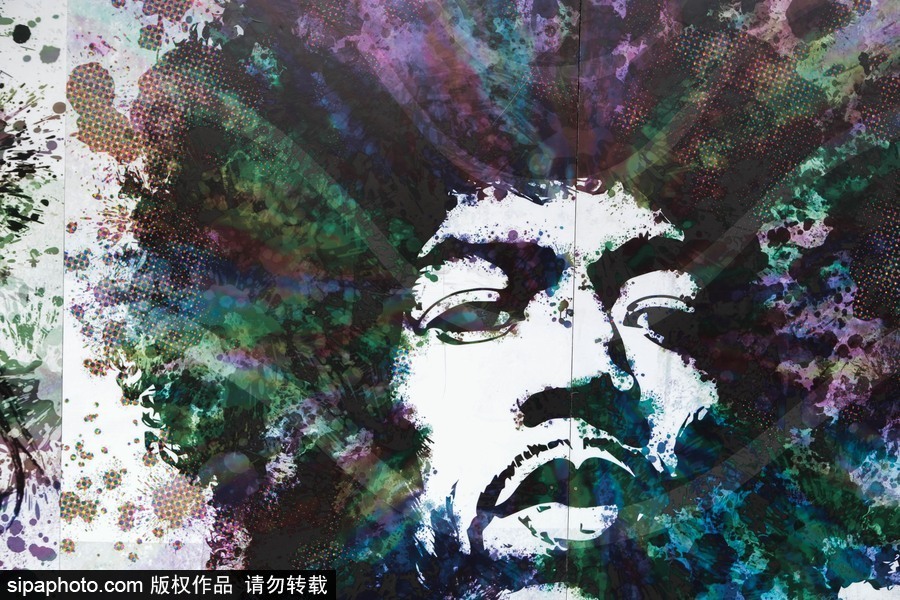 巴西：致敬偶像！圣保羅街頭出現搖滾明星巨幅畫像