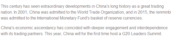 【老外談G20】為中國(guó)G20峰會(huì)的雄心抱負(fù)點(diǎn)贊